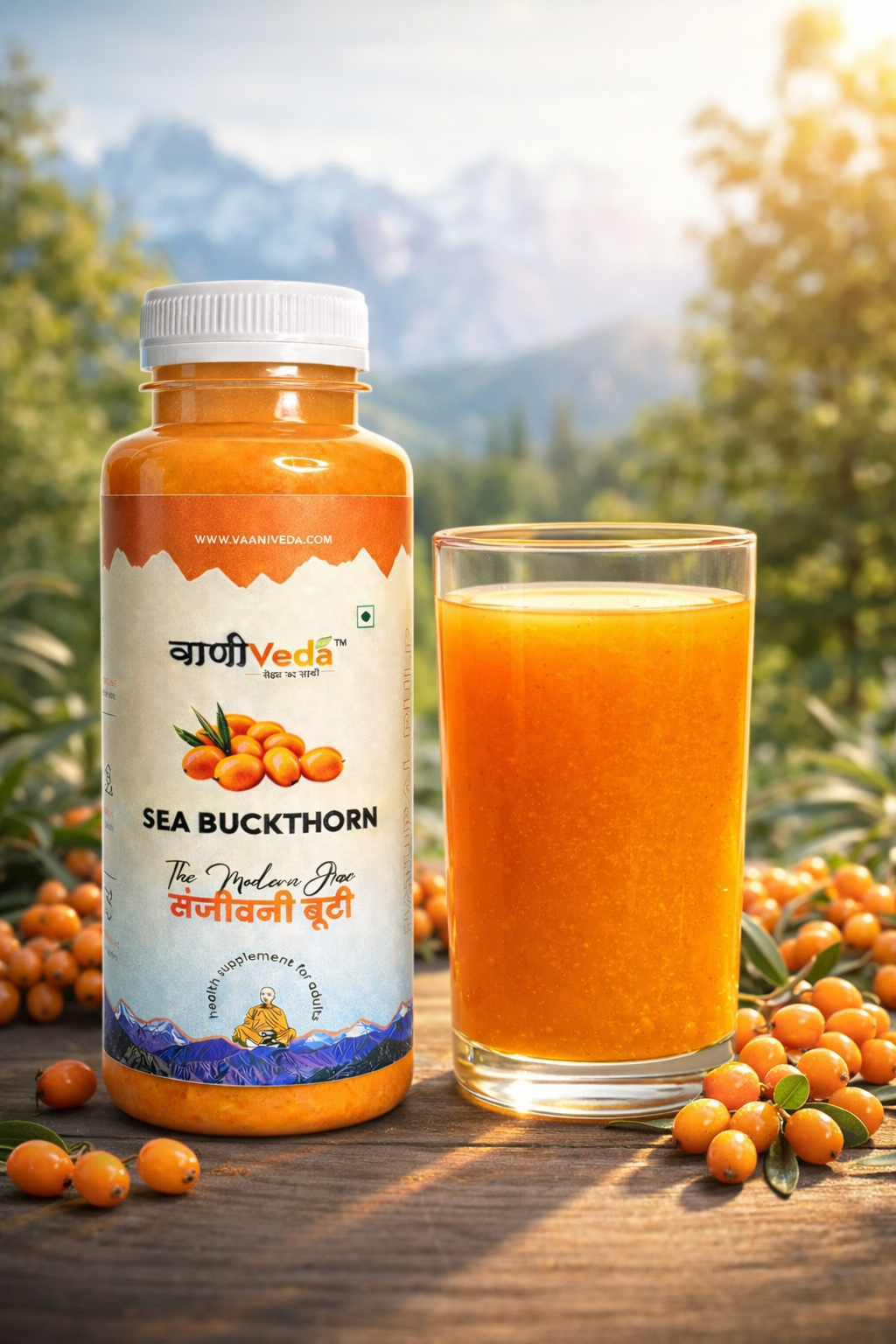 Vaaani Veda Sea Buckthorn Juice (Pulp) Natural Vitamin C | Immunity & Skin Glow