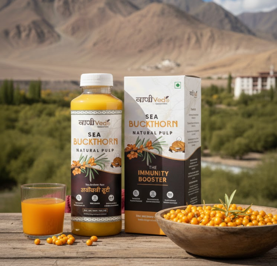 Vaaani Veda Sea Buckthorn Juice (Pulp) Natural Vitamin C | Immunity & Skin Glow