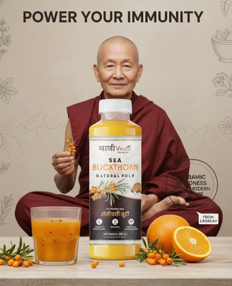 Vaaani Veda Sea Buckthorn Juice (Pulp) Natural Vitamin C | Immunity & Skin Glow